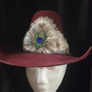 vintage Smithbilt 3x waterproof size 6 5/8 cowboy western felt hat feather band